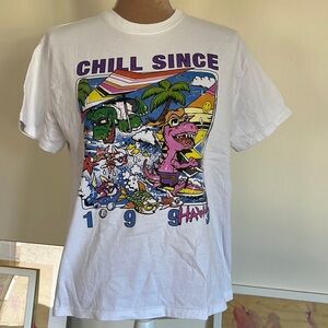 Brandy Melville Chill Since 1993 Surfing Dino Hawaii Tee